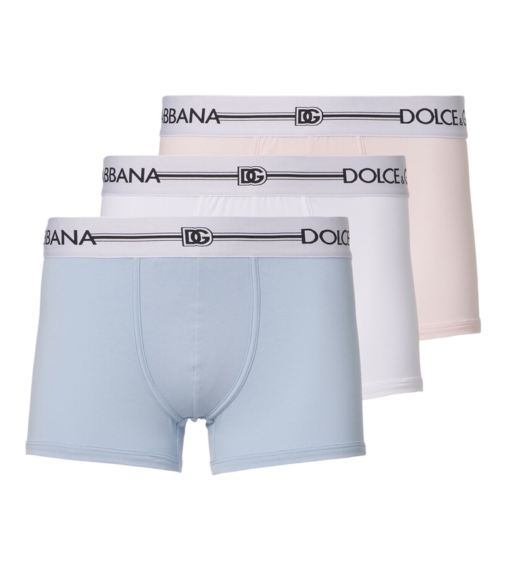 Photo: Dolce&Gabbana Set of 3 cotton-blend jersey briefs