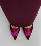 Roger Vivier Rose Vivier floral-appliqué suede pumps