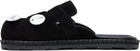 Moschino Black Cow Suede Sporty Mules