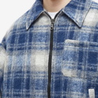 Cole Buxton Men's Flannel Overshirt in Blue/Grey