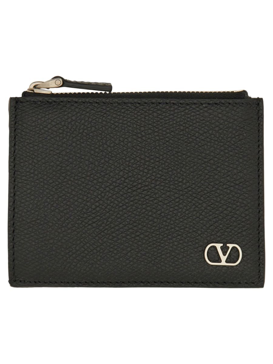 【関税&送料込】Valentino Garavani Black Leather Vlogo Card Valentino Garavani Leather VLogo Card Holder | Harrods US