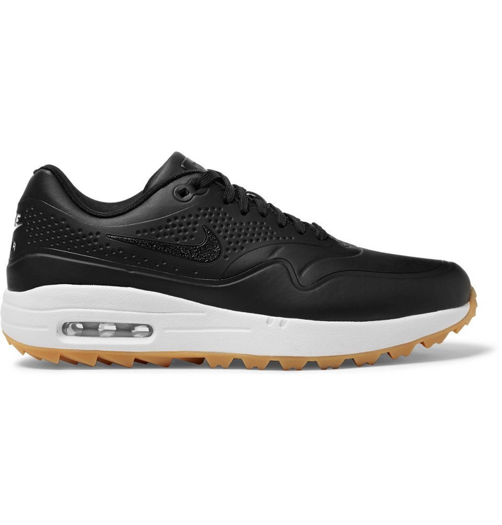 Photo: Nike Golf - Air Max 1G Faux Leather and Rubber Golf Shoes - Black