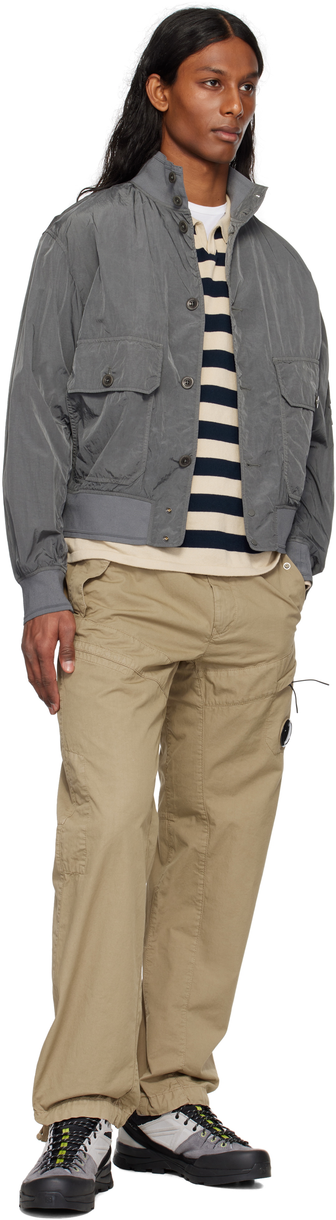 C.P. Company Gray Chrome-R Full Button Jacket