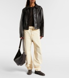 Lemaire Piped leather loafers