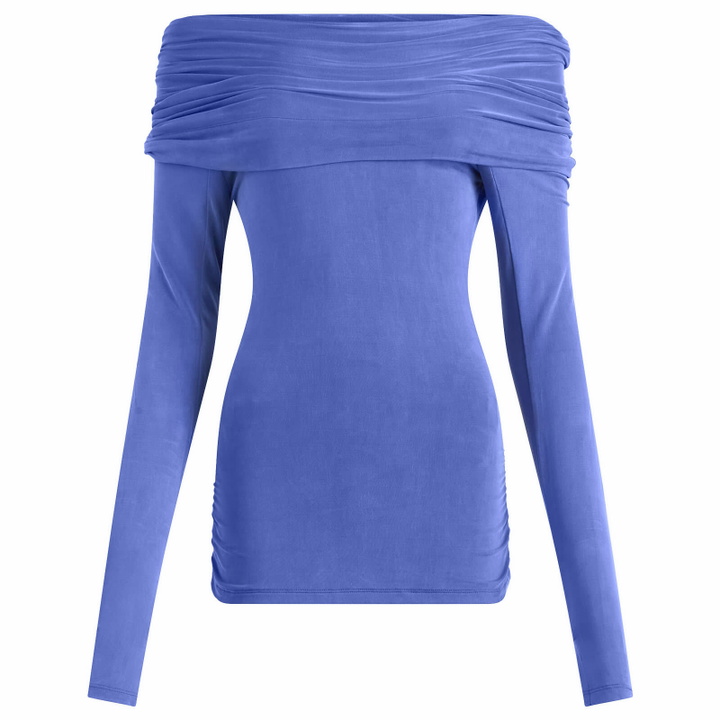 Photo: Peachy Den Women's The Kylie Cold Shoulder Top in Cobalt Blue