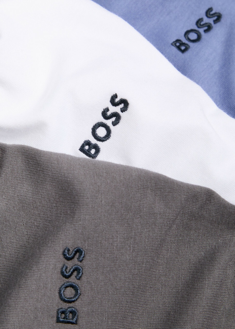 Boss Classic Logo-embroidered Cotton T-shirt set of Three Multicoloured