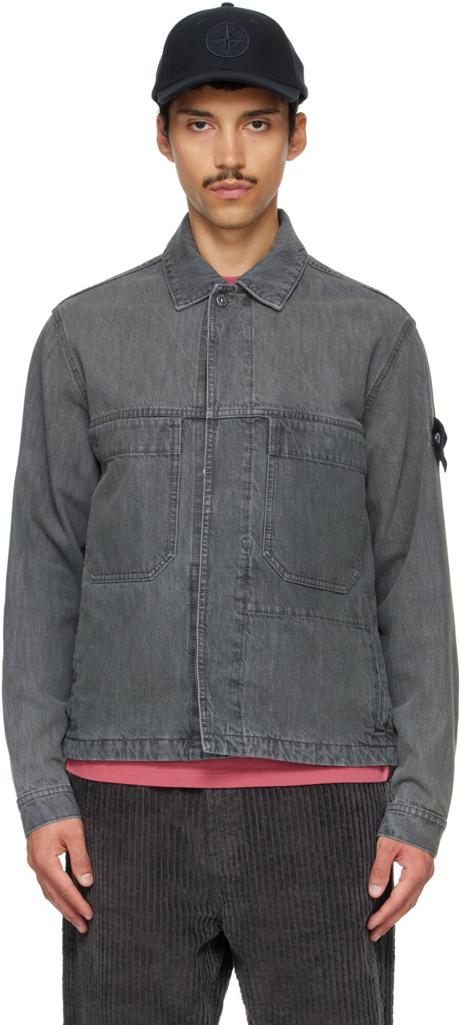 Stone Island Gray 4100006 Wash Denim Jacket
