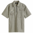 By Parra Men's Work Later Short Sleeve Shirt in Blue