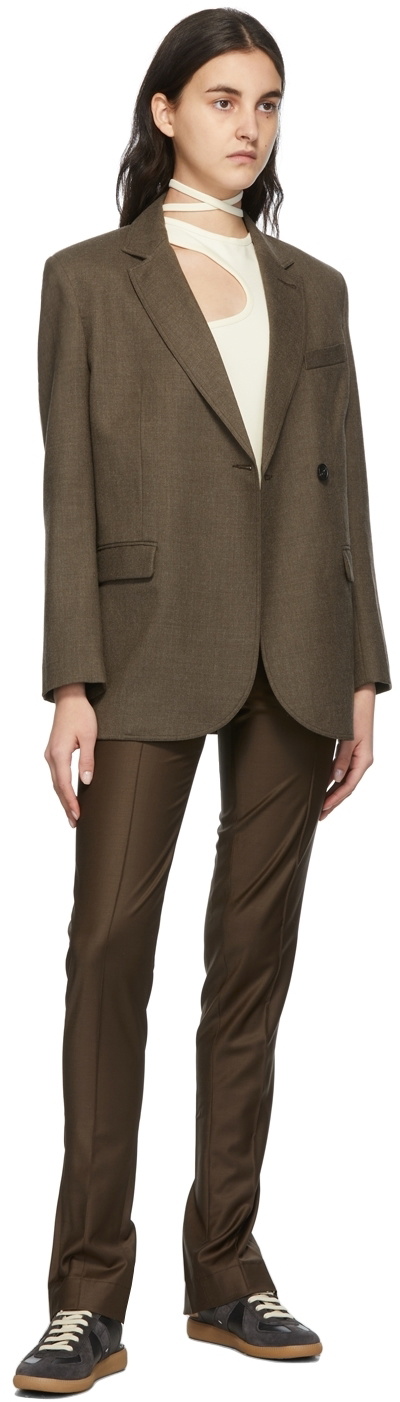 Matériel Tbilisi SSENSE Exclusive Brown Wool Slit Trousers