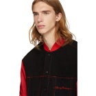 Opening Ceremony Reversible Black and Red Denim Plaid Bomber Jacket