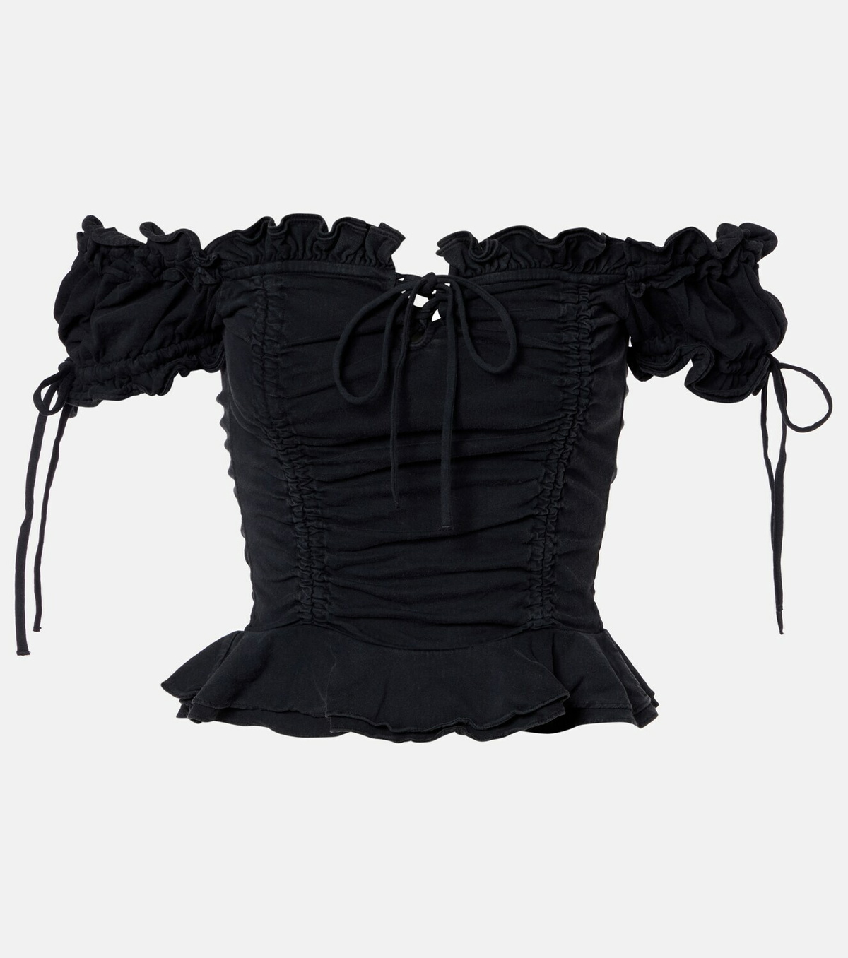 Balenciaga Gathered cotton crop top