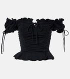 Balenciaga Gathered cotton crop top