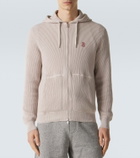 Brunello Cucinelli Logo ribbed-knit cotton zip-up hoodie
