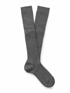 Loro Piana - Ribbed-Knit Socks - Gray