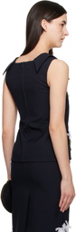SHUSHU/TONG Navy Lapel Vest Top
