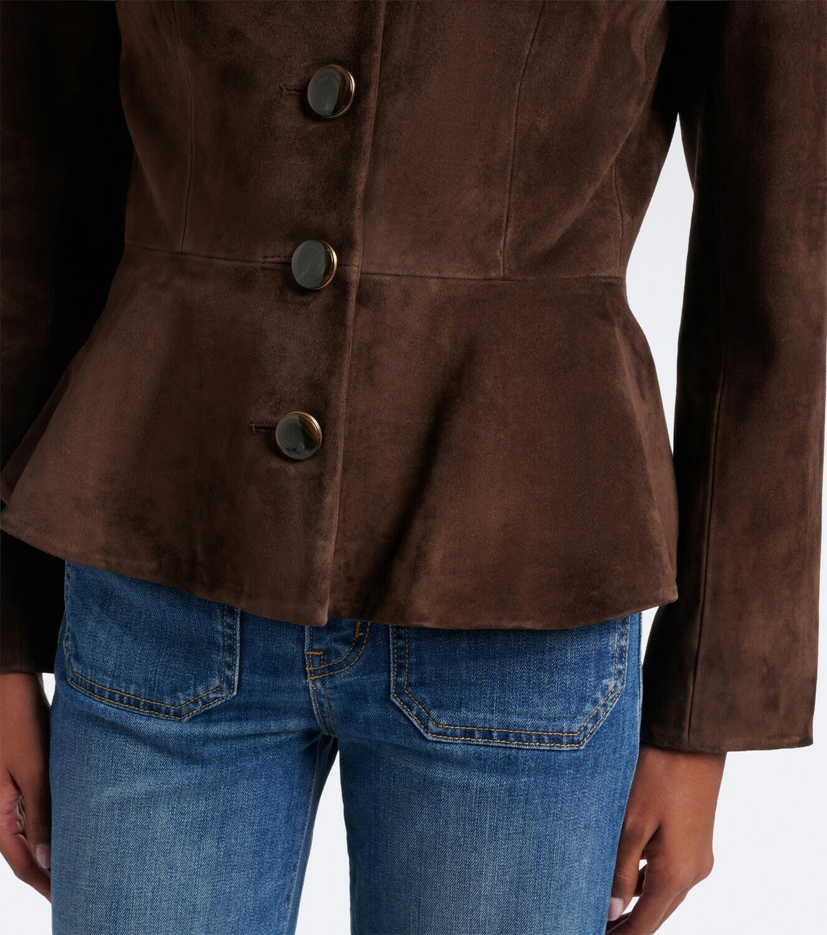 Veronica Beard Quinn peplum suede jacket