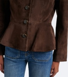 Veronica Beard Quinn peplum suede jacket