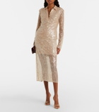 Veronica Beard Allora sequined midi skirt