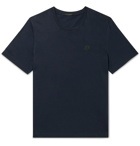 Moncler - Logo-Appliquéd Printed Cotton-Jersey T-Shirt - Blue