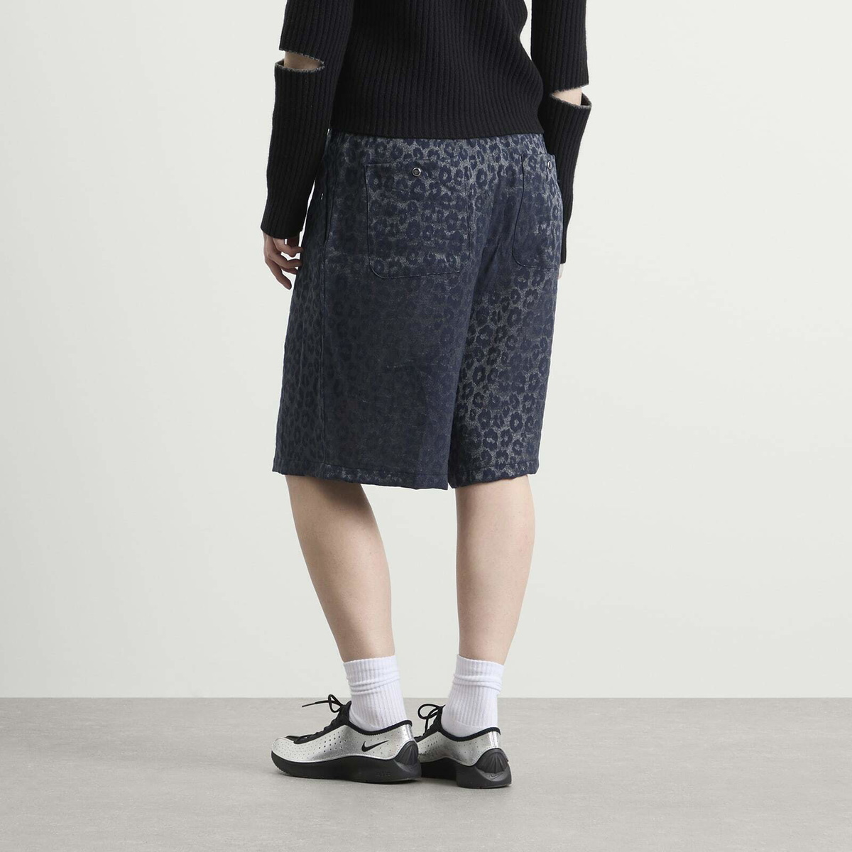 Needles Women's Leopard Print Shorts in Navy