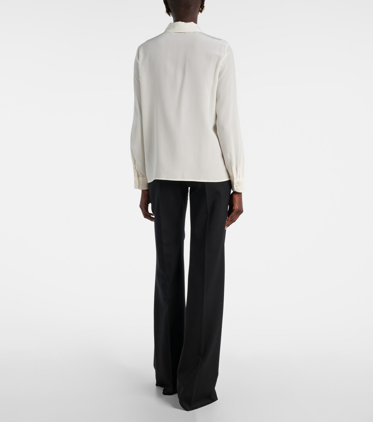 Nili Lotan Hanford scarf-detail silk shirt