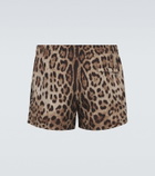 Dolce&Gabbana Leopard-print swim trunks