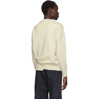 Loewe White Pom Pom Crewneck Sweater