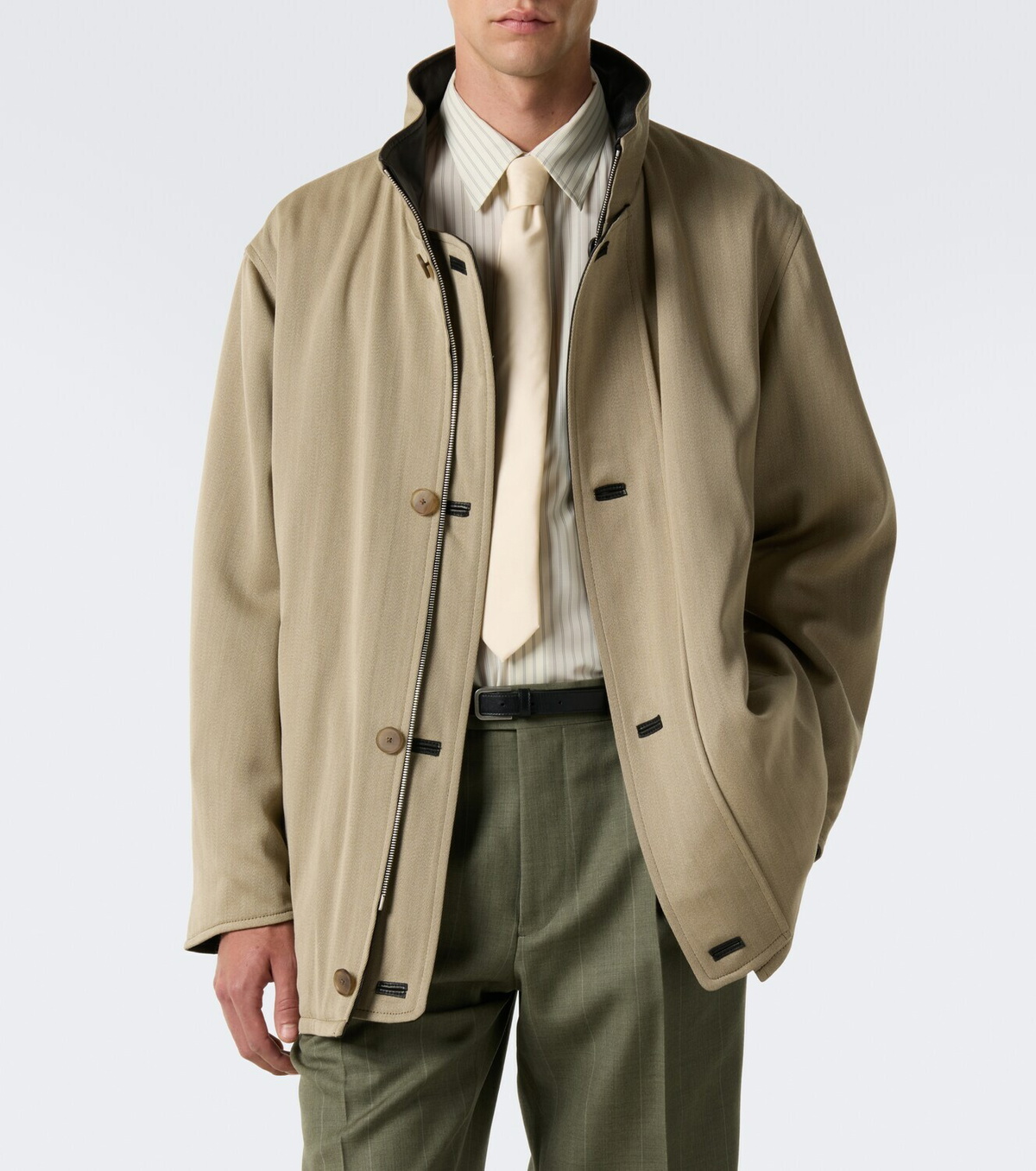 Auralee Reversible leather and wool jacket