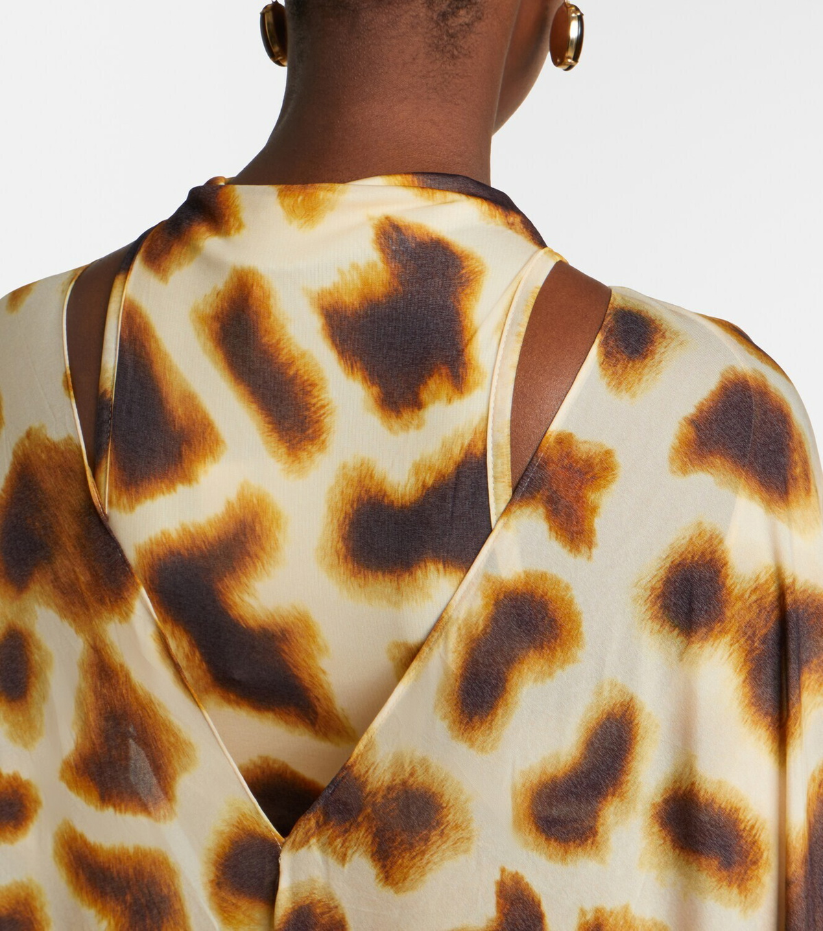 Christopher Esber Printed draped caped gown