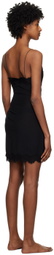 Fleur du Mal Black Gathered Minidress