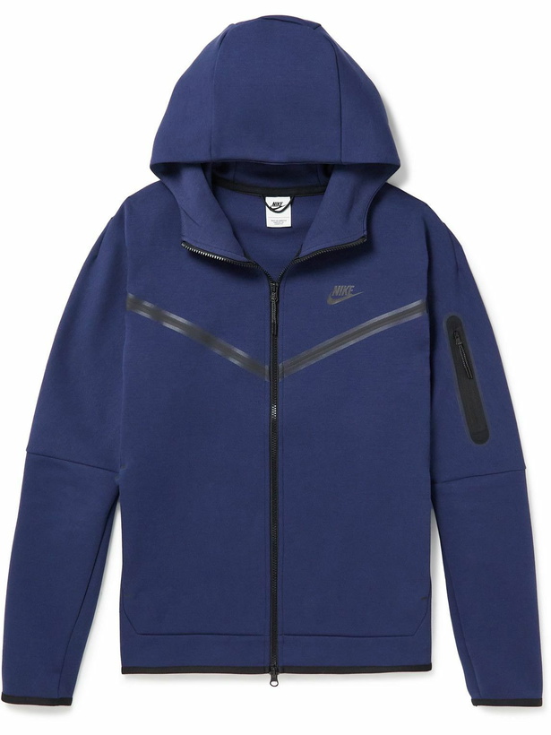 Photo: Nike - Sportswear Cotton-Blend Tech-Fleece Zip-Up Hoodie - Blue