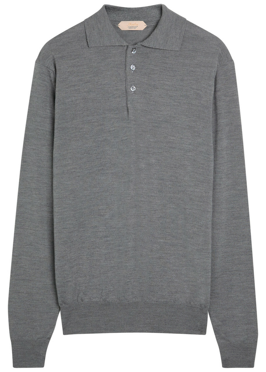 Aurélien Wool Polo Shirt Grey