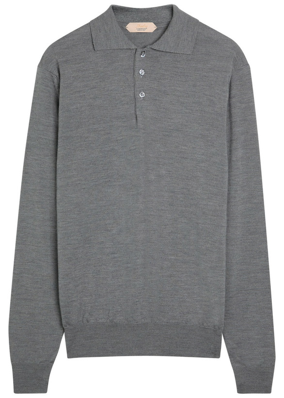 Photo: Aurélien Wool Polo Shirt Grey