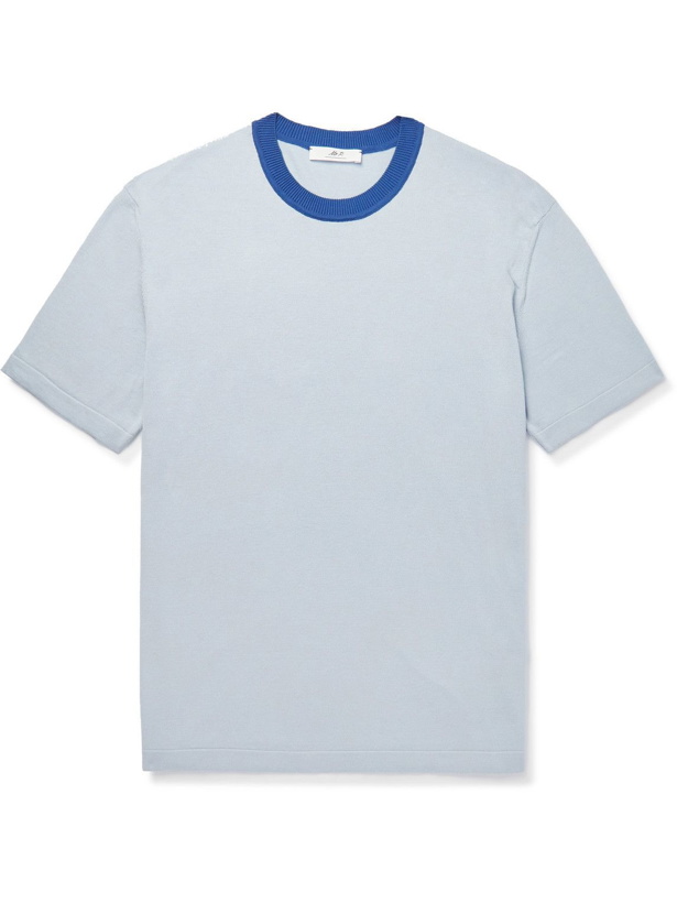 Photo: Mr P. - Cotton and Silk-Blend T-Shirt - Blue
