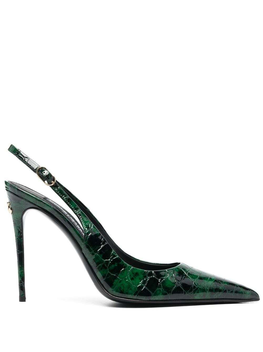 Dolce & Gabbana Multicolor Leather Heels Slingback Shoes