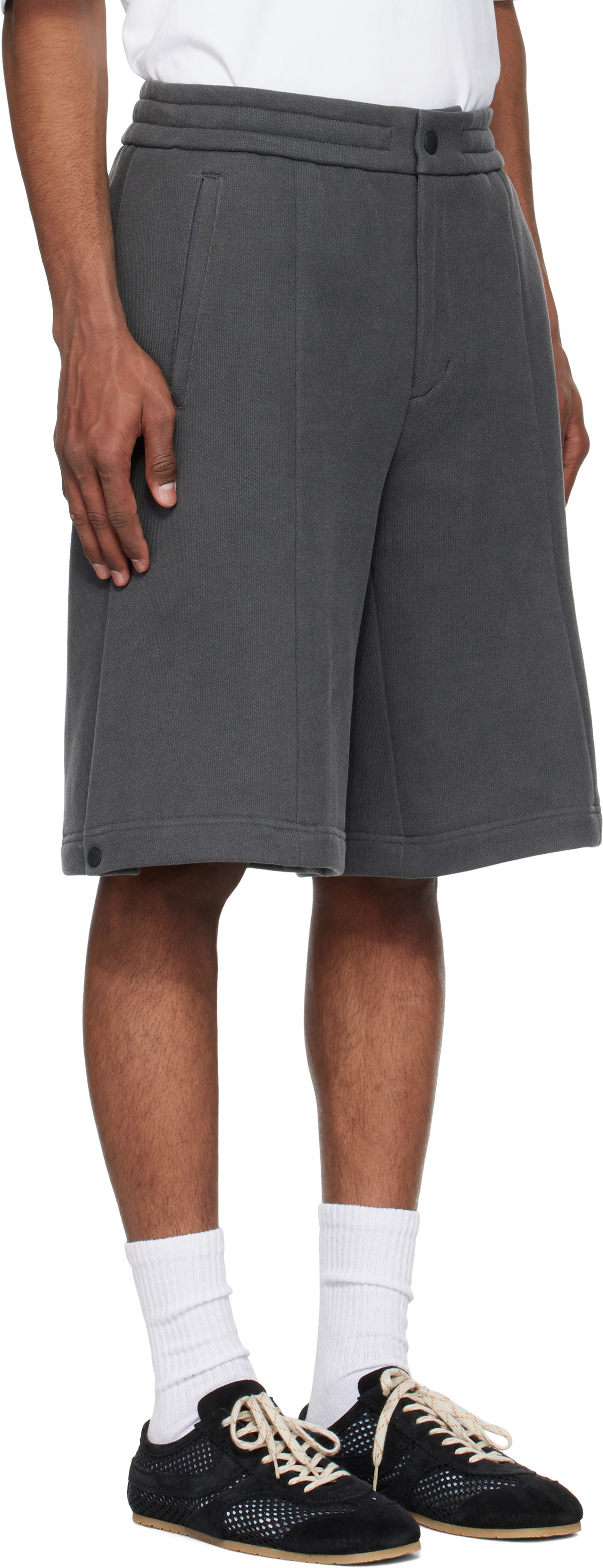 Solid Homme Gray Drawstring Shorts