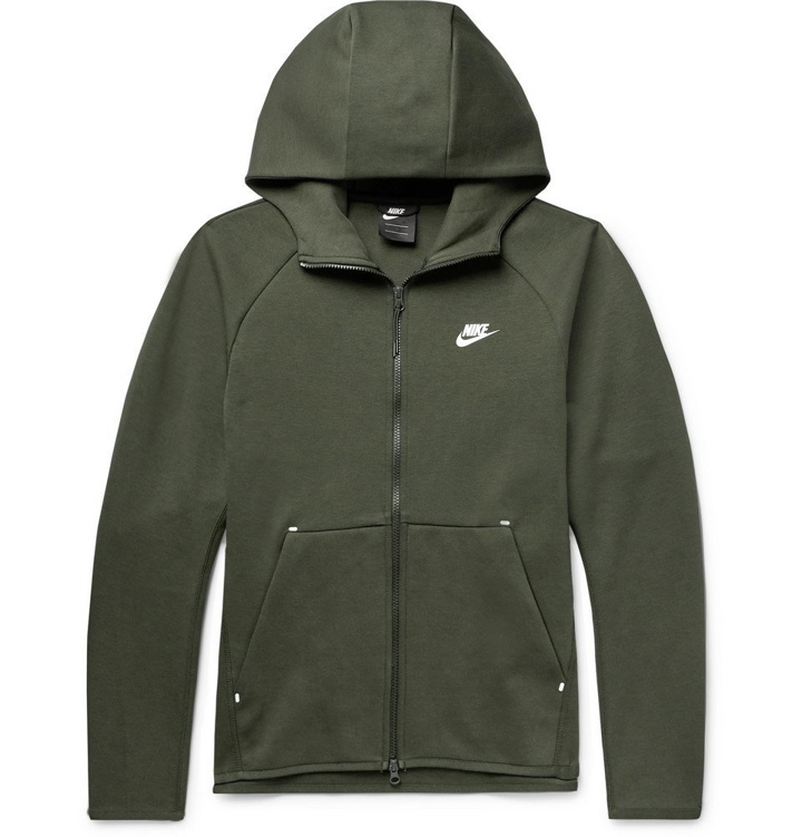 Photo: Nike - Sportswear Cotton-Blend Tech-Fleece Zip-Up Hoodie - Dark green