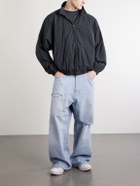 Balenciaga - Logo-Embroidered Checked Cotton Jacket - Blue