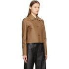 Loewe Brown Leather Button Jacket