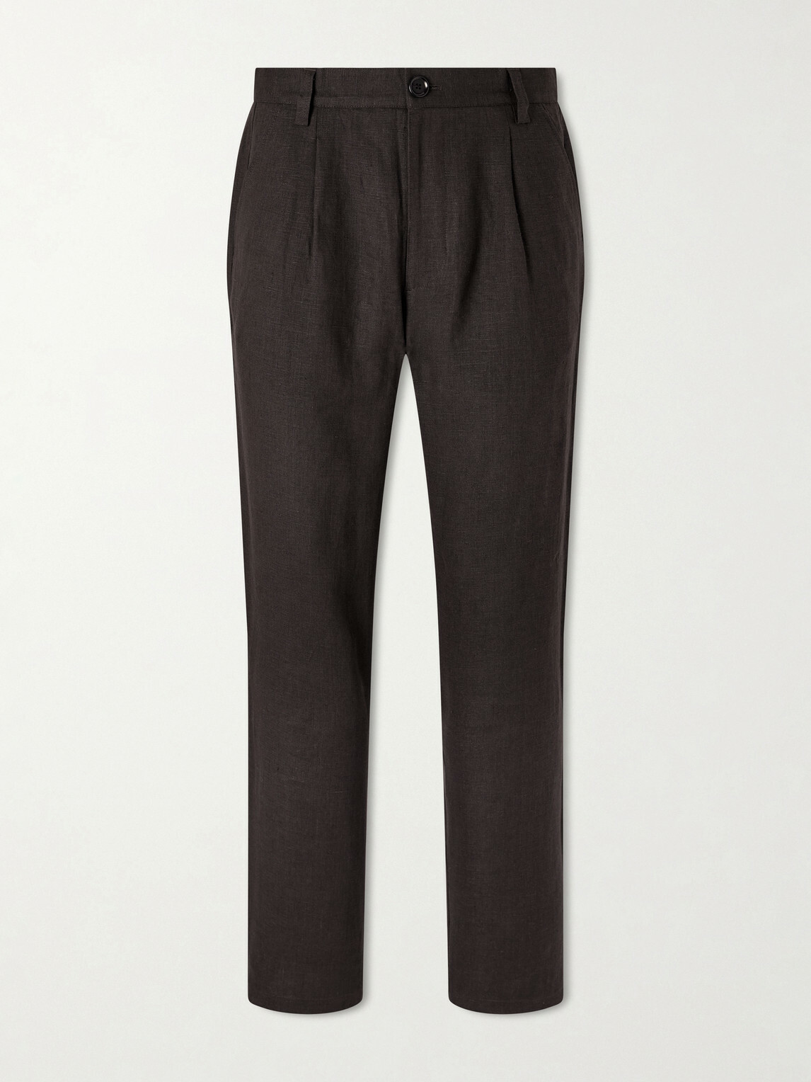 Oliver Spencer - Coney Straight-Leg Pleated Linen Suit Trousers - Brown