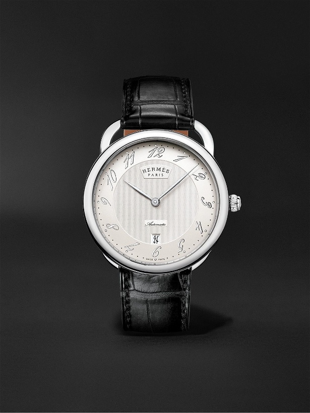 Photo: Hermès Timepieces - Arceau Automatic 40mm Stainless Steel and Alligator Watch, Ref. No. 055574WW00