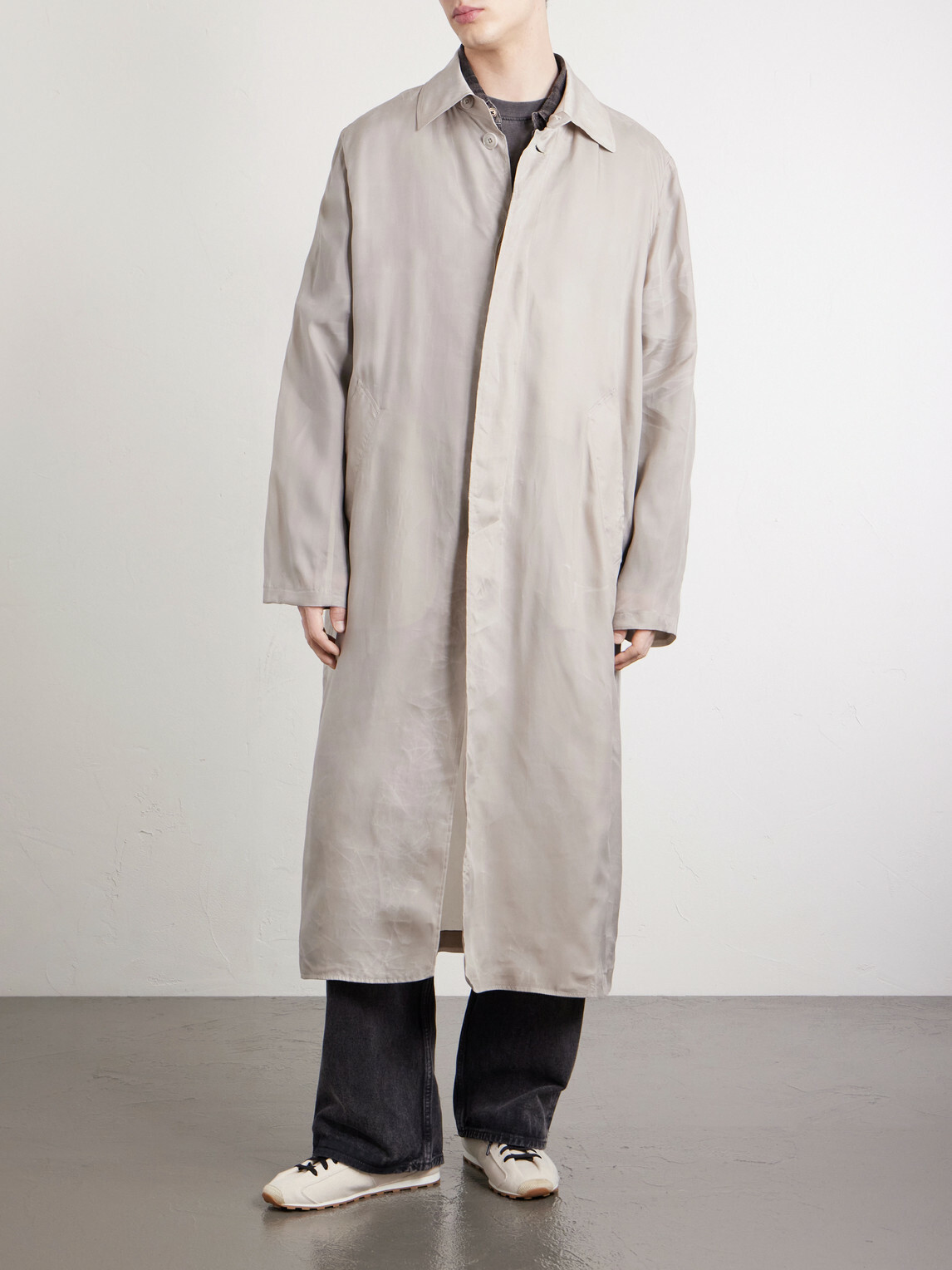 Our Legacy - Cloak Waxed-Twill Trench Coat - Gray