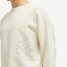 Loewe Men's Anagram Pocket Jumper in White/Light Grey