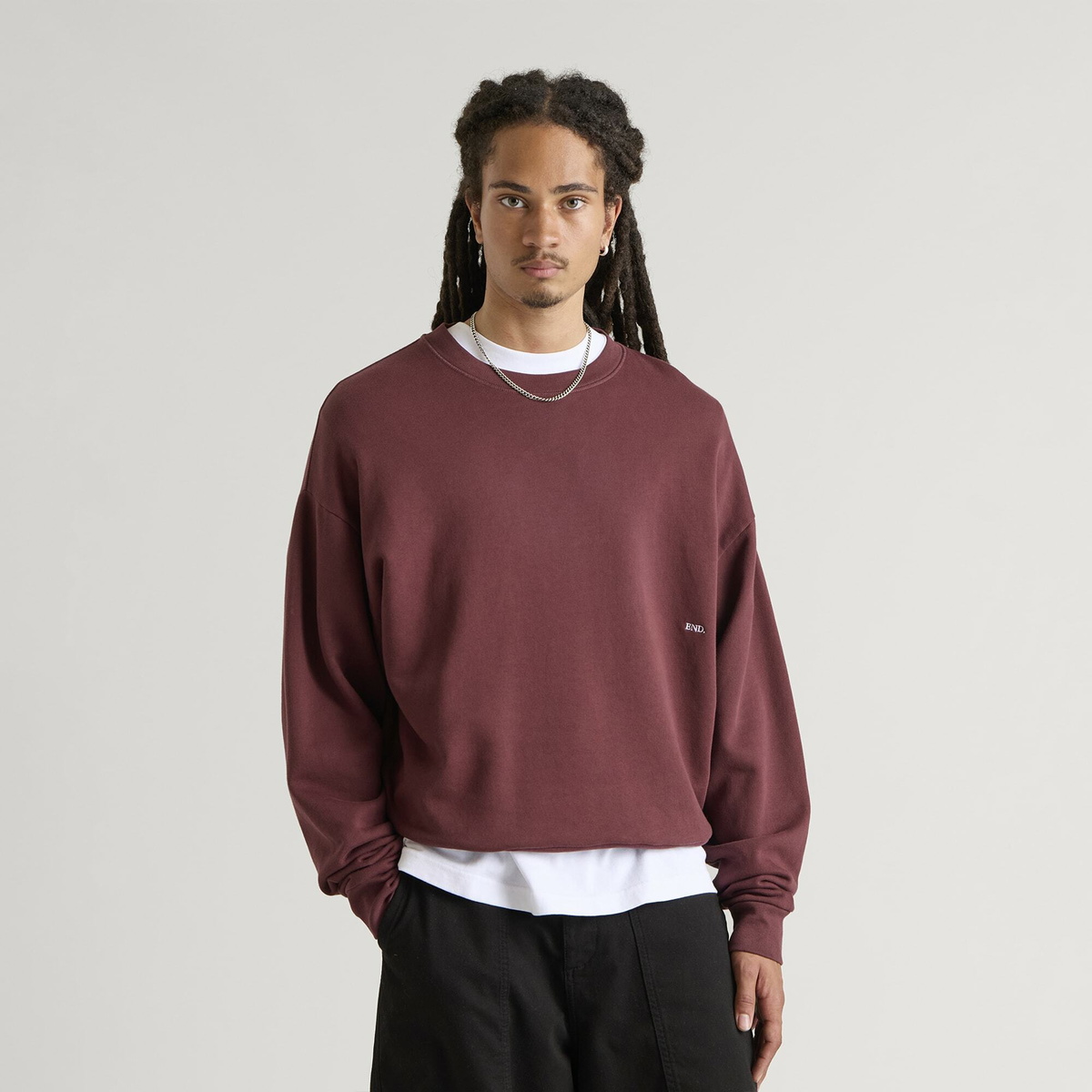 END. Signature Sweatshirt in Oxblood