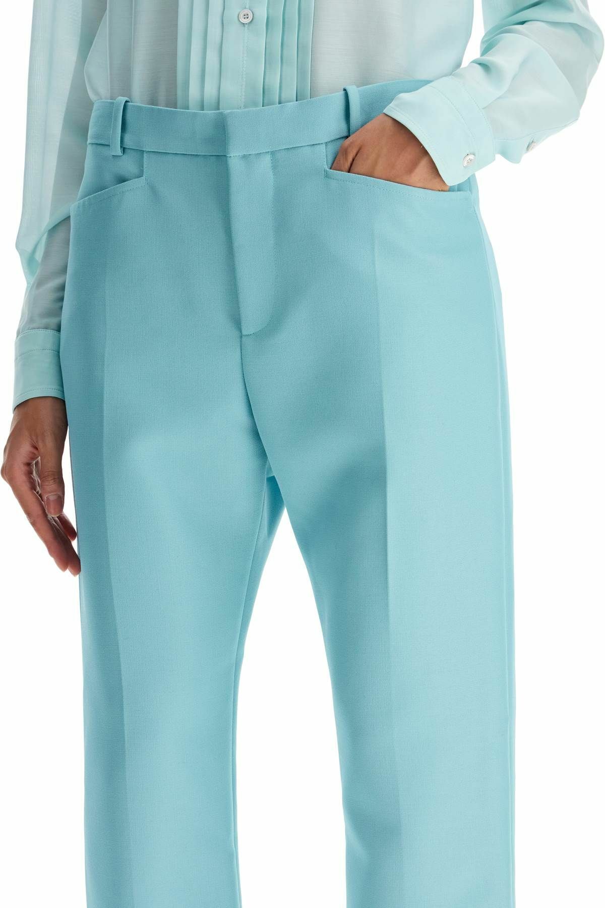 wallis cigarette trousers TOM FORD wallis cigarette pants in hopsack fabric Light blue TOM FORD