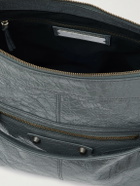 Balenciaga - Le City Moto Medium Embellished Crinkled-Leather Messenger Bag