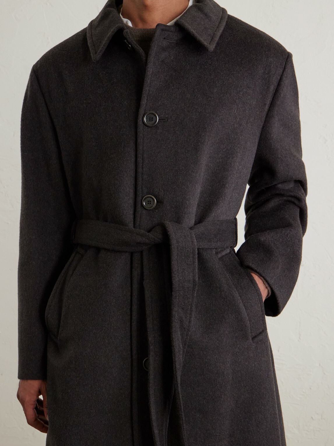 Amomento - Belted Wool-Blend Coat - Brown