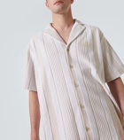 Givenchy Plage striped cotton-blend terry bowling shirt