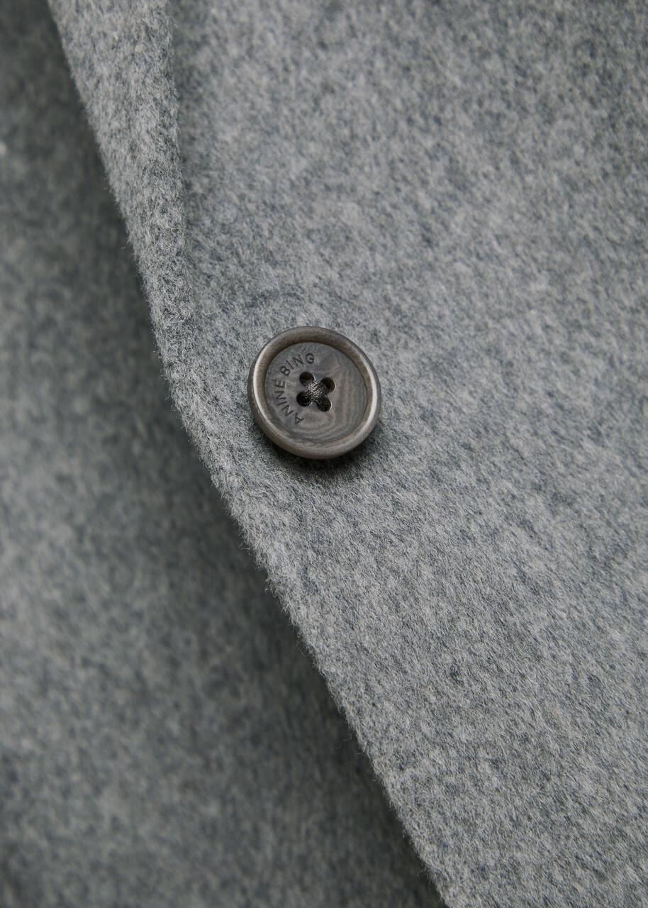 Anine Bing Quinn Wool and Cashmere-blend Blazer Grey