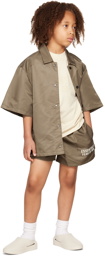 Essentials Kids Brown Nylon Shorts
